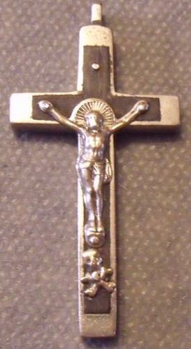 Crucifix métal argenté ou - crucifix,