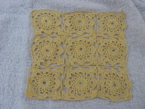 Napperon vintage jaune - napperon,
