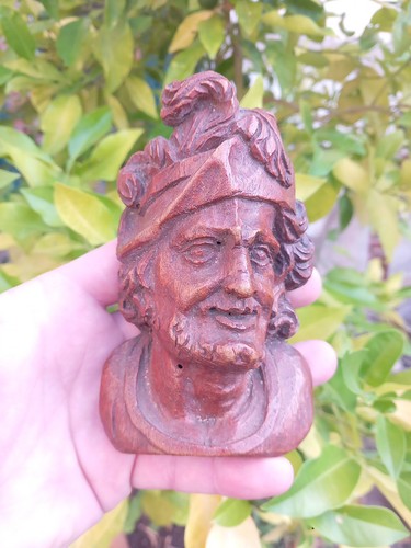 Bois sculpté tête - bois,