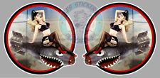 2 x STICKER PINUP BOMB NOSE ART WW2 DUB VW COX AUTOCOLLANT PIN UP MOTO PC045G+D