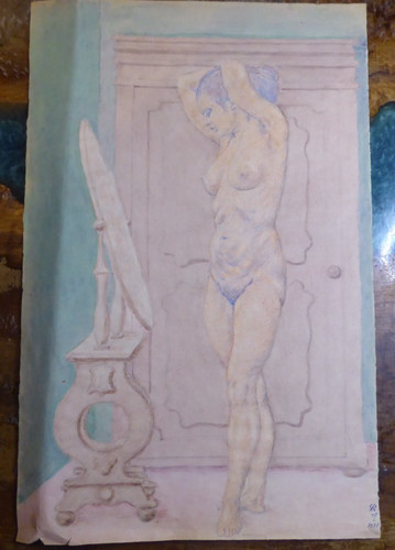 Dessin fusain etude - fusain, nue