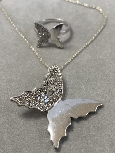 Parure argent collier - , bague