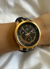 Swatch Gold Face Leather Strap