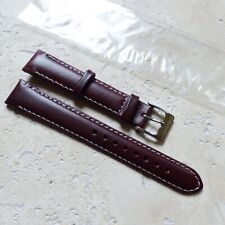 BRACELET de MONTRE en CUIR VERITABLE MARRON BORDEAUX LISSE 16mm NEUF