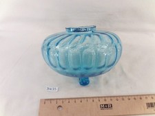 ancien réservoir nu ou toupie en verre bleu de lampe à pétrole Ø 13,2 cm (DH35)