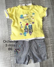 Orchestra 3 Mois GARÇON  : ENSEMBLE 2 PIECES T Shirt + Short Été