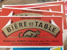 ETIQUETTE BIERE DE TABLE BRASSERIE DAMAY HOUDAIN