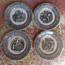 4 petites assiettes parlantes digoin Sarreguemines