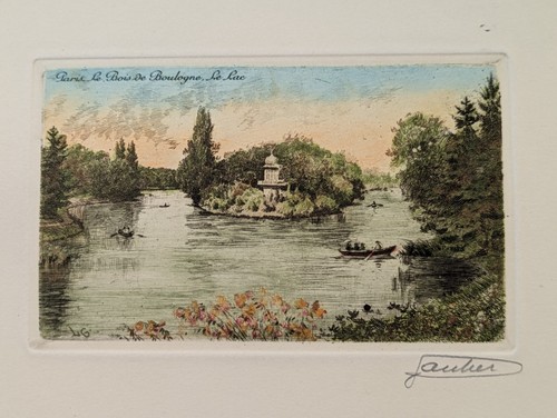 Gravure paris bois boulogne - gravure,