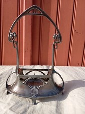 ancien porte condiments huile/vinaigre art nouveau 1900 JUVENTA PRIMA METAL