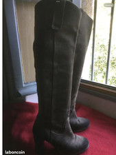 Bottes cuissardes daim gris . T 37 (T/Y/) D