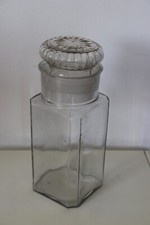 ancien bocal bonbons en verre confiserie avec couvercle en verre 26 cm