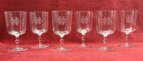 Clichy wine crystal glasses - 6,