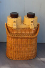 Double bouteille, fontaine isotherme thermos recouvert d'osier /rotin fonctionne