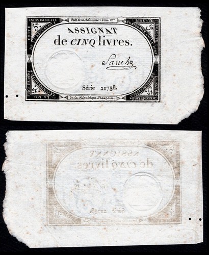 Billet france assignat 5 - billet,