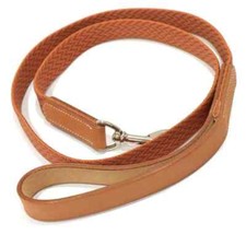 Laisse pour chien Hermès en cuir marron 120 cm avec boîte U6