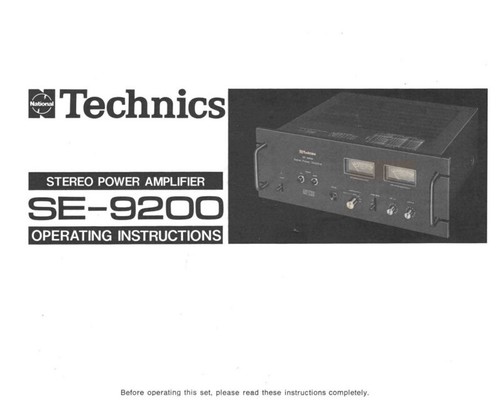 Technics 9200 amplifier - technics, se-9200