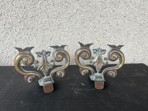Paire chenets anciens en - de,