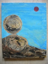 BENJAMIN MENASCE ACRYLIQUE SUR TOILE "MONTAGNE CORSE"  2015 PARFAIT ETAT