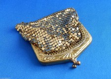 PETITE BOURSE VINTAGE COTTE DE MAILLES DOREE MONTURE STYLE ART NOUVEAU