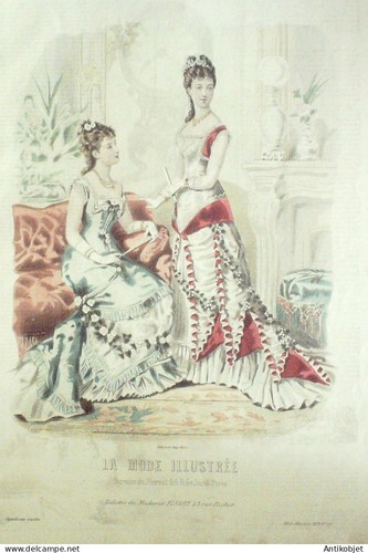 Gravure mode illustree 1878 - gravure,
