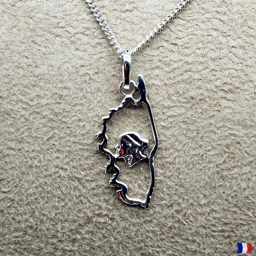 Pendentif argent 925 - argent, carte