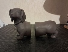 Serre-Livres en Céramique Teckel Gris