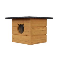 Maison à Chat 40x40 CM Cabane de Grotte pour Extérieur Hiver Isolé Bois 8580