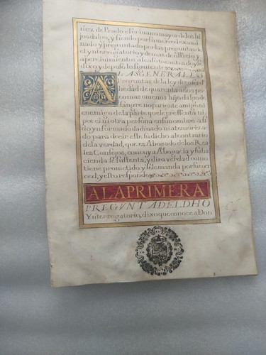 Acte parchemin illuminé - en,