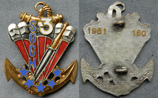 3° RPIMA PARACHUTISTE D’INF. DE MARINE, SOGH 1981, ÉMAIL, MATRICULÉ 160 - DRAGO