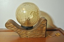 Lampe applique murale Wortmann & filz design vintage année 60 bois globe verre