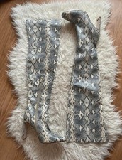 *PRETTYLITLLETHING* Bottes cuissardes simili cuir imprimé python T.6 (39) TBE