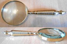 Loupe En Verre, Cadre En Laiton Et Poignée En Laiton, 23Cm De Long, Dm10Cm /14