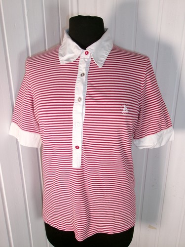 Top polo coton blanc rayé