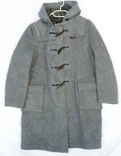 Manteau de sport vintage en laine à capuche gris Gloverall taille 170 cm 5'7'...