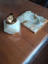 CENDRIER ET BRIQUET EN ONYX 
