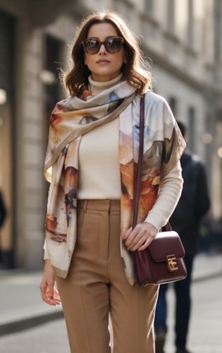 Grand carré soie foulard - grand, de