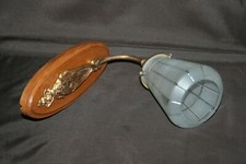 Applique ancienne en Bronze - Support bois - Tulipe satinée