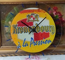 ANCIENNE HORLOGE PUBLICITAIRE RONDE KRONENBOURG 