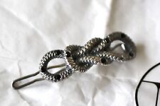 bijou cheveux tête barrette tressée + pierres noires - Maison Michel -6 cm -neuf