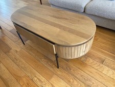 Table basse en bois de manguier Sklum, ovale - dimension 129,5 x 47 x 53