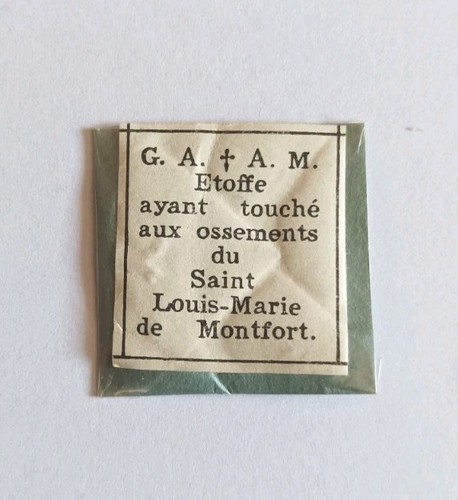 Relique étoffe ayant touché - "Étoffe,