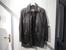 MANTEAU EN CUIR NOIR T 42 OAKWOOD