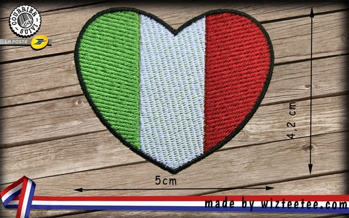 Patchs coeur italie écussons - coeur,