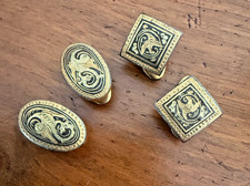 2 paires de boutons de manchettes anciens tolede marqué P.F.