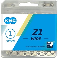 Chaîne KMC Z1 WIDE 112 maillons Singlespeed 1/2x1/8 argent BMX moyeu