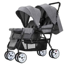 Poussette Double Jumeaux Pliable Légère Bébé Compacte Amovible Confort Sécurité