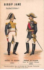 Chromos.AM13548.Sirop Jane.10x6 cm environ.Transformation uniformes armée Fra