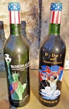 lot 2 bouteille vin sérigraphié usa amerique d day 50 anniv statue liberté neuf