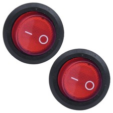 2X Interrupteur A Bascule Bipolaire ON OFF Rouge 3 Broches 220V G7T69776